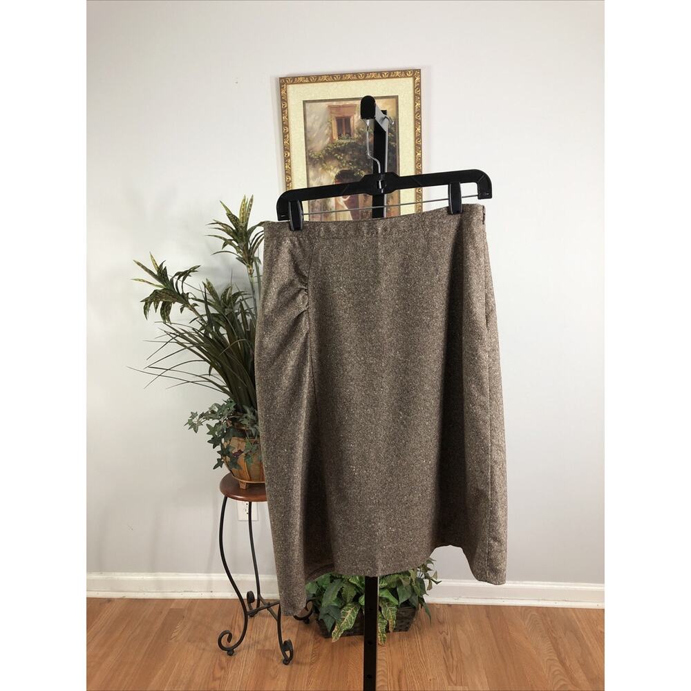 Banana Republic Asymmetrical Skirt Women 4 Lined Brown wool Blend Made In Italy